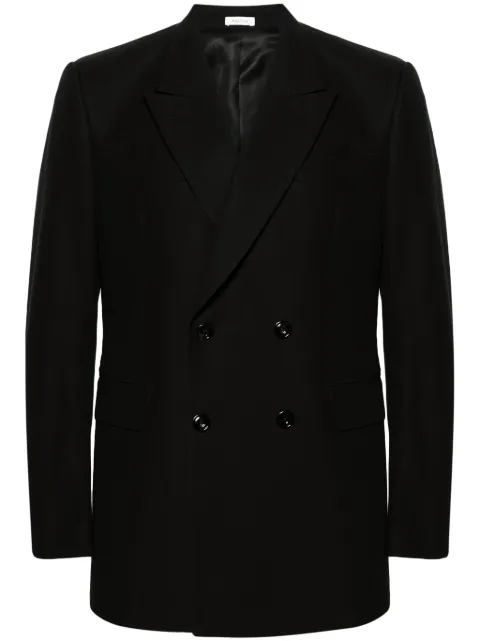 Alexander McQueen double-breasted cotton blazer Black 758359QSAAW
