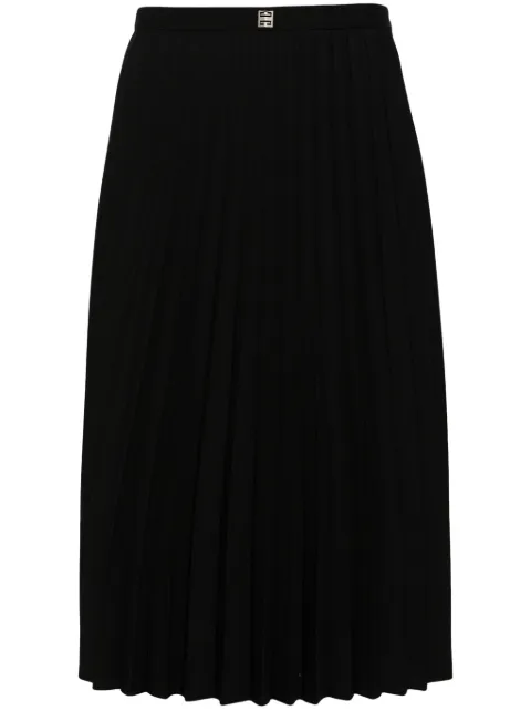 Givenchy 4G-plaque pleated midi skirt Black BW40SN15DQ