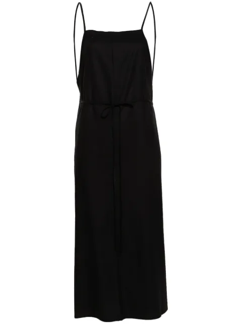 Baserange Yumi Apron silk midi dress Black DRYUWS000