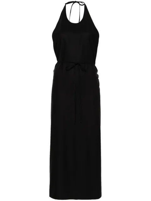 Baserange Apron silk wrap dress Black DRAPRS000