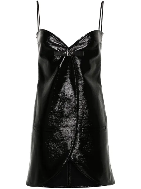 Courrèges Ellipse crinkled mini dress Black 124CRO334VY0014