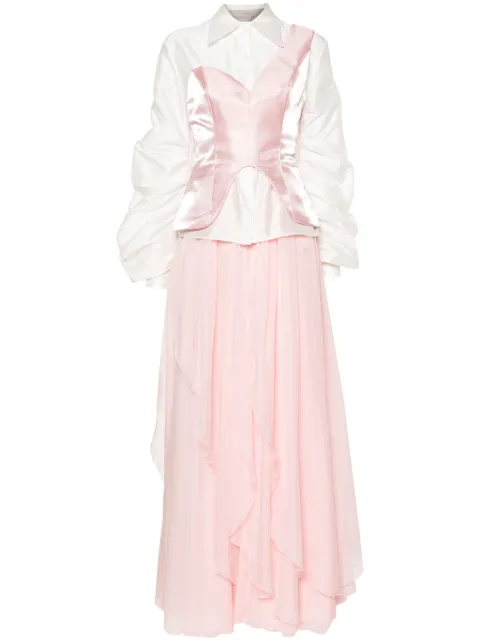 Gaby Charbachy draped flared skirt set Pink RMD247