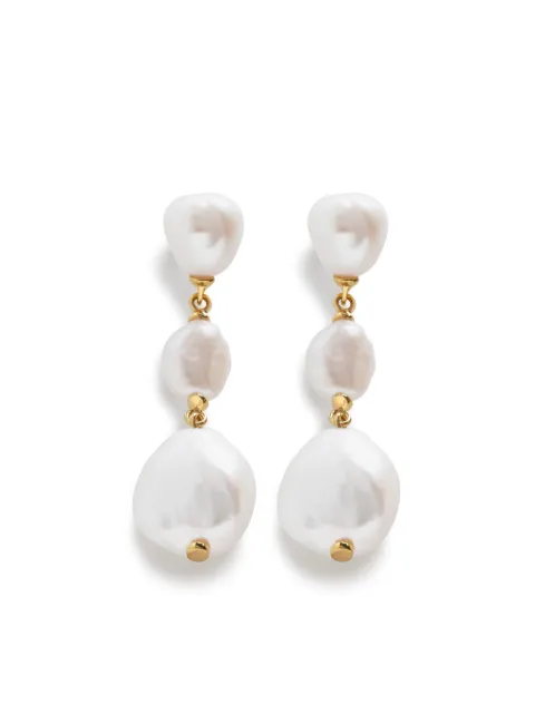 Monica Vinader Nura Reef pearl drop earrings Gold GPEATRPLPRL