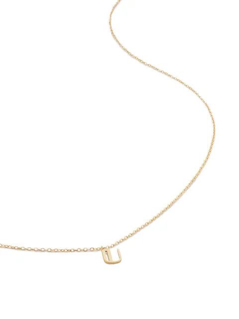 Monica Vinader 14kt yellow gold small Initial U necklace Gold YGNKINIUNON