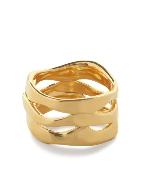 Monica Vinader The Wave triple-band ring Gold GPRGRIBPNON