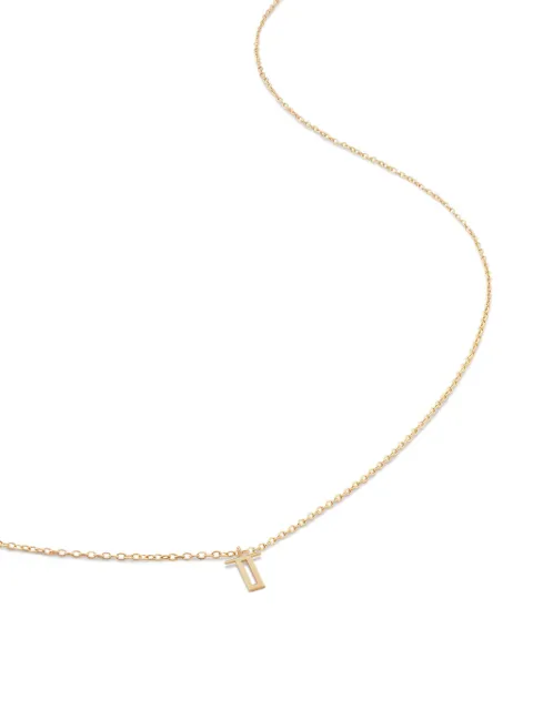 Monica Vinader 14kt yellow gold small Initial T necklace Gold YGNKINITNON