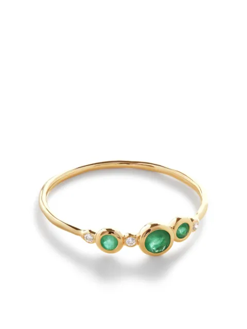 Monica Vinader 14kt yellow gold Siren diamond and emerald ring Gold YGRGSRMCEME