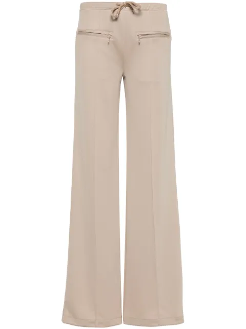 Courrèges logo-patch ribbed trousers Neutrals 124JPA204JS0091