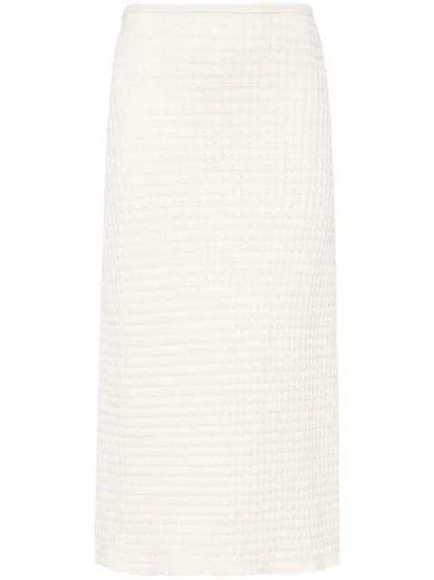 Jil Sander waffle-knit skirt Neutrals J02MA0191J15393