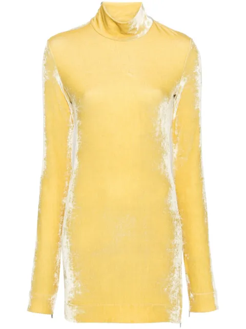 Jil Sander long-sleeve velvet top Yellow J52NH0002J65006