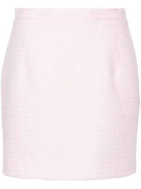 Alessandra Rich sequin-embellished tweed mini skirt Pink FABX1441F4250