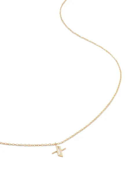 Monica Vinader 14kt yellow gold small Initial X necklace Gold YGNKINIXNON