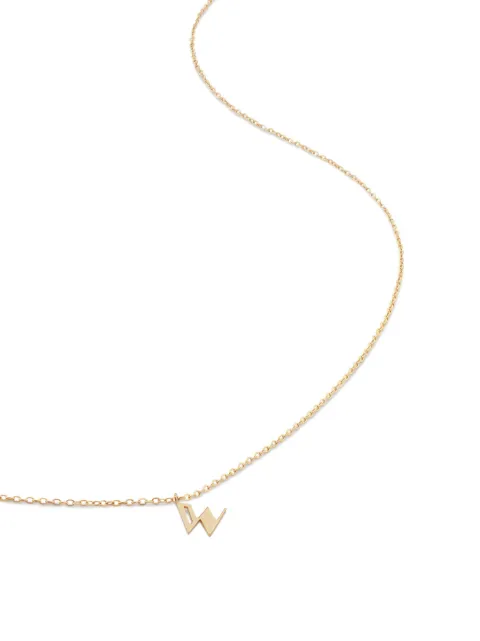 Monica Vinader 14kt yellow gold small Initial W necklace Gold YGNKINIWNON