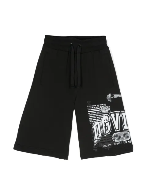 Dolce & Gabbana DGVIB3 DGVIB3-print cotton jersey shorts Black L7JQT0G7M7B