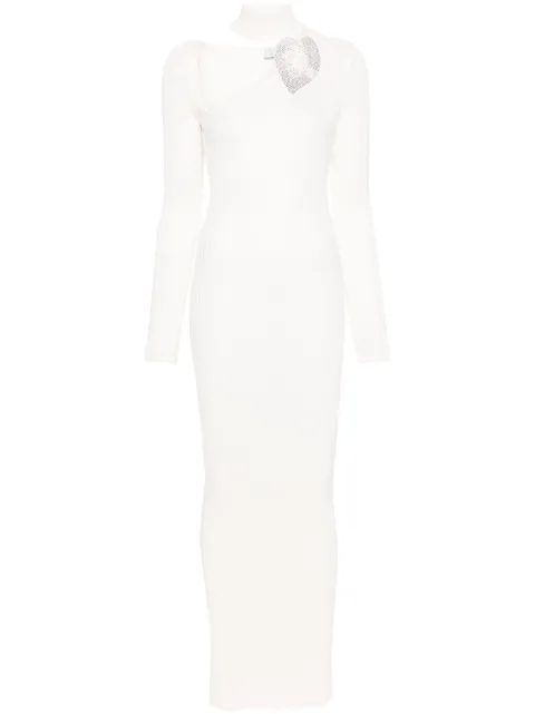Giuseppe Di Morabito crystal-embellished knitted dress Neutrals 02PSKN291F02079
