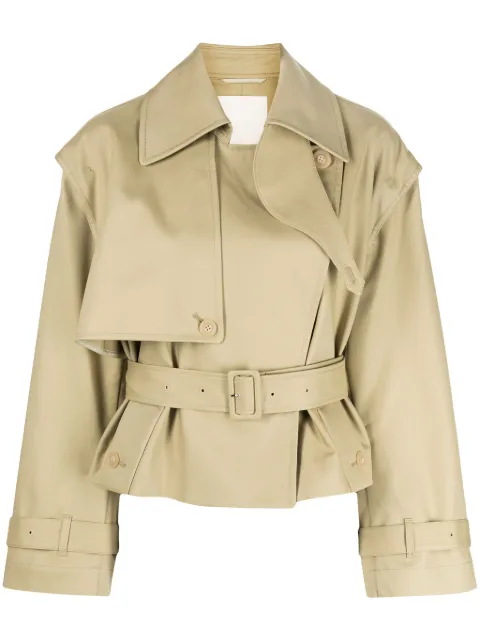JNBY open-back cropped trench coat Neutrals 5O1610230