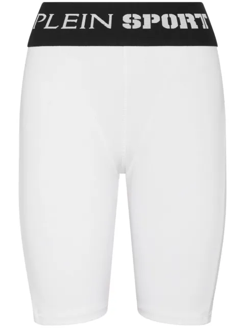 Plein Sport logo-waistband cycling shorts White PADCWJT1897STE003N
