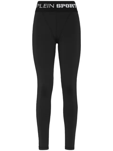 Plein Sport logo-waistband leggings Black PADCWJT1895STE003N