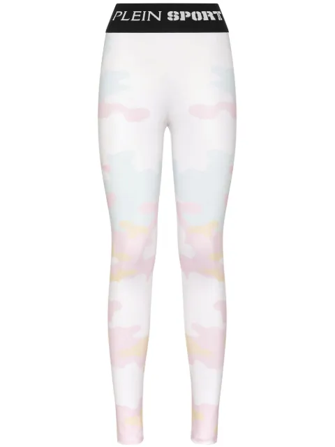 Plein Sport camouflage-print leggings White PADCWJT1891STE003N
