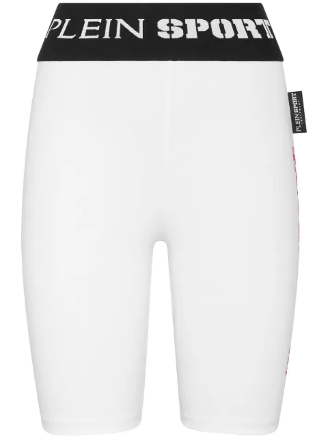 Plein Sport logo-waistband cycling shorts White PADCWJT1889STE003N