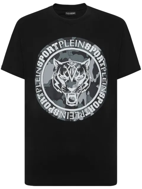 Plein Sport tiger-print cotton T-shirt Black PADCMTK7212SJY001N