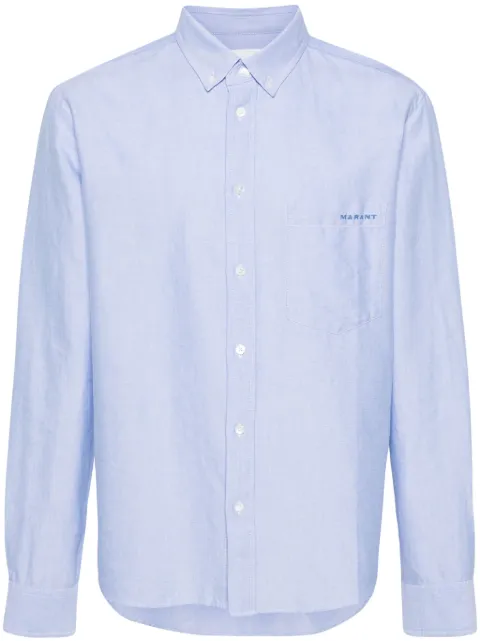MARANT Jasolo logo-embroidered cotton shirt Blue CH0041HAB1I14H