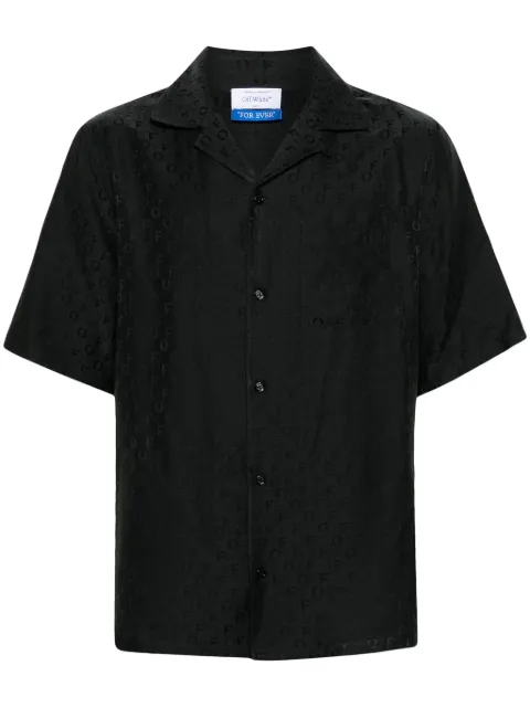 Off-White monogram-jacquard shirt Black OMGG004C99FAB0011000