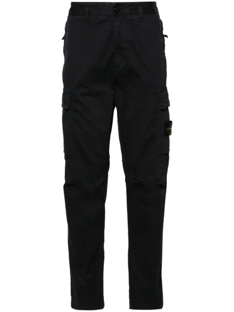 Stone Island 3100051 organic cotton stretch broken twill old-effect pants Blue L1S153100051S0004