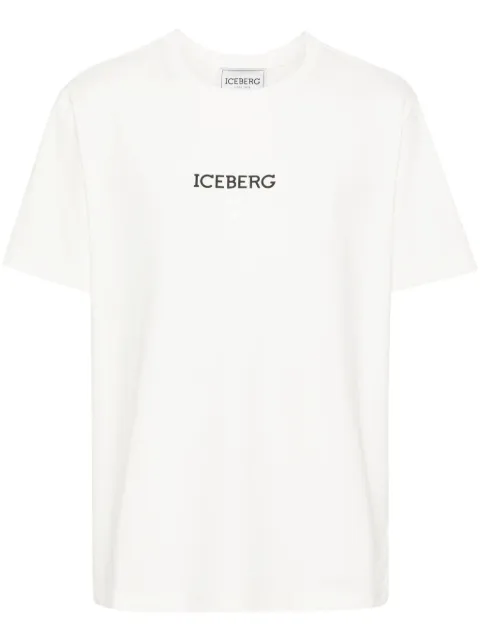 Iceberg logo-print stretch-cotton T-shirt Neutrals F02B6318