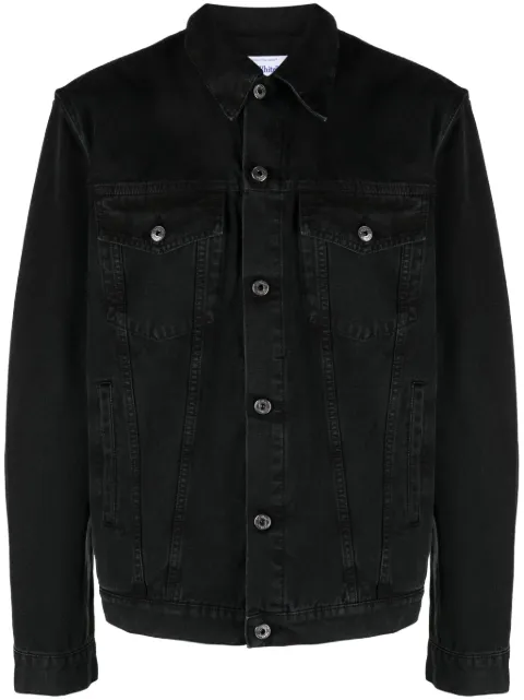 Off-White logo-embroidered denim jacket Black OMEV002C99FAB0011001