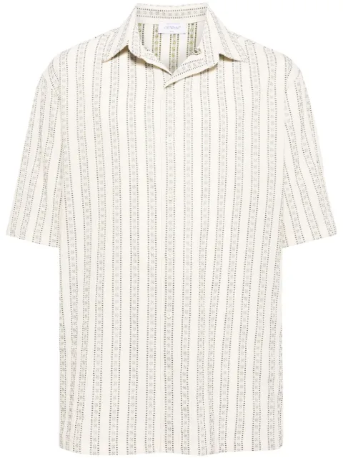 Off-White Arrows-print striped shirt Neutrals OMGG013S24FAB0011900