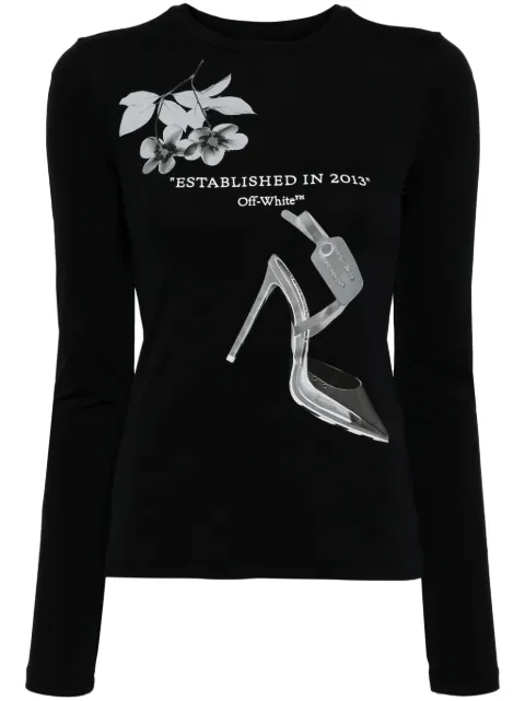 Off-White X-Ray-print longs-sleeve T-shirt Black OWAD136S24JER0021001