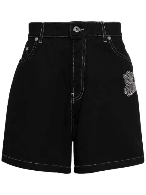 Off-White logo-appliqué denim shorts Black OMYC022S24DEN0011203
