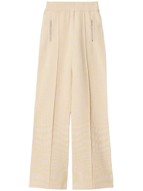 Burberry houndstooth-jacquard wool-blend trousers Neutrals 8081254