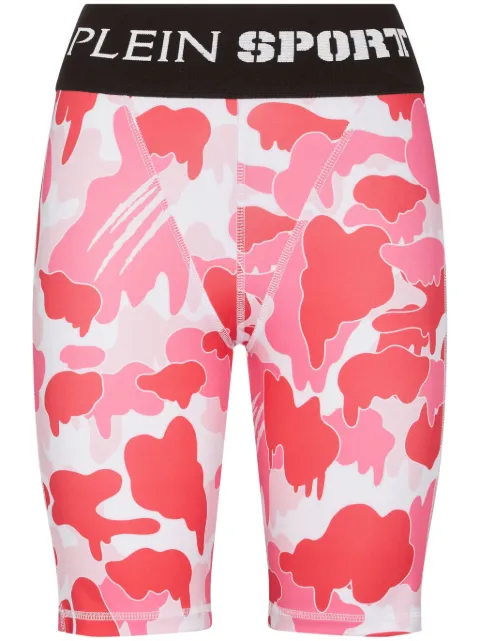 Plein Sport camouflage-print logo-waistband leggings Pink PADCWJT1904STE003N