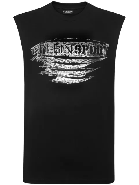 Plein Sport logo-print tank top Black PADCMTK7173SJY001N