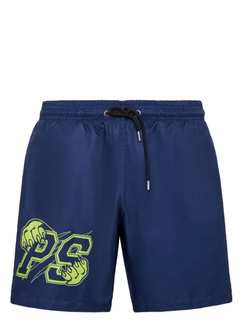 Plein Sport logo-print swim shorts Blue PADCMMX0117SXV005N