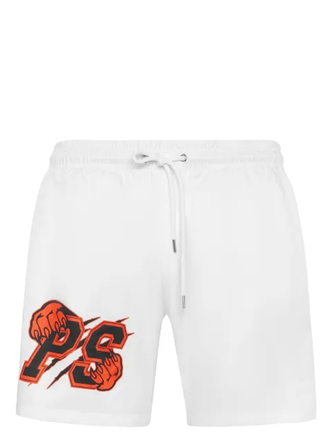 Plein Sport logo-print swim shorts White PADCMMX0117SXV005N