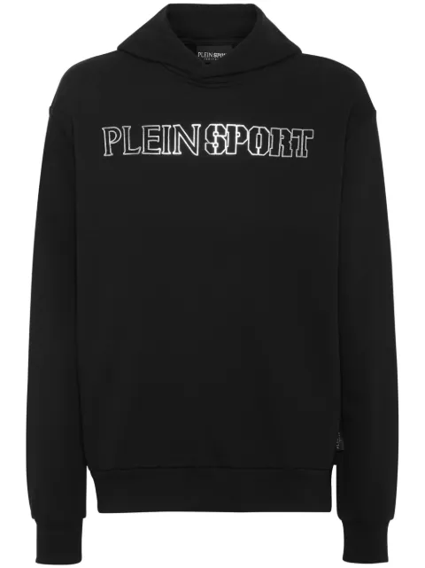 Plein Sport Tiger logo-print hoodie Black PADCMJB3309SJO001N
