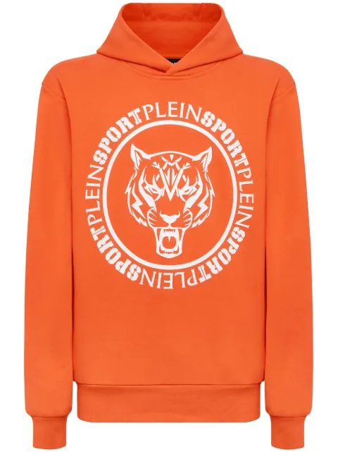 Plein Sport Carbon Tiger cotton-blend hoodie Orange PADCMJB3304SJO001N