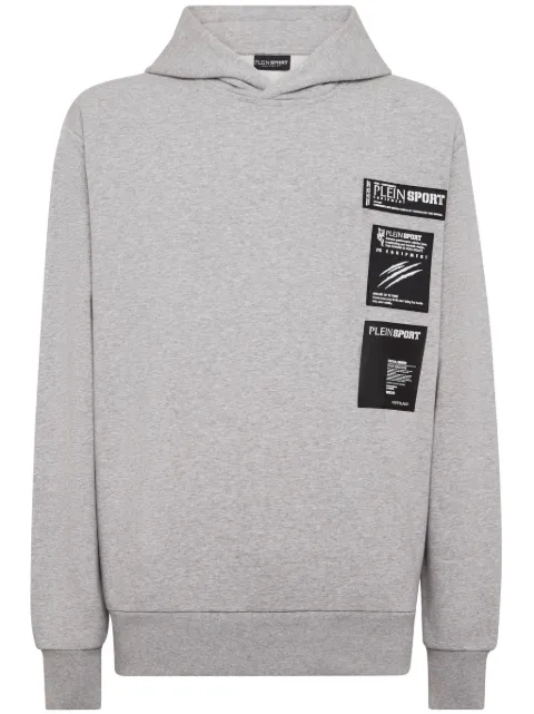 Plein Sport Scratch logo-print hoodie Grey PADCMJB3303SJO001N