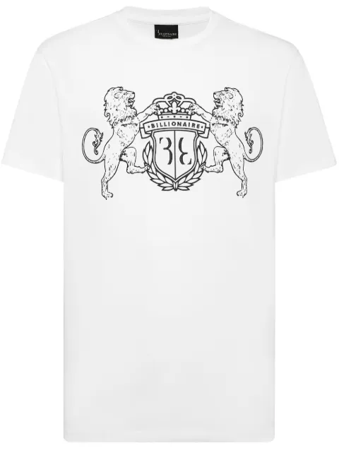 Billionaire logo-embroidered cotton T-shirt White IADCMTK7184BTE014N