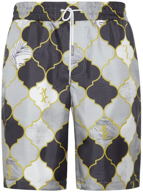 Billionaire patterned silk shorts Grey IADCMRT1349BTE015N