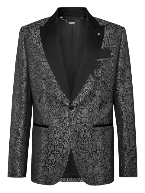 Billionaire snakeskin-jacquard blazer Black IADCMRF1777BTE005N