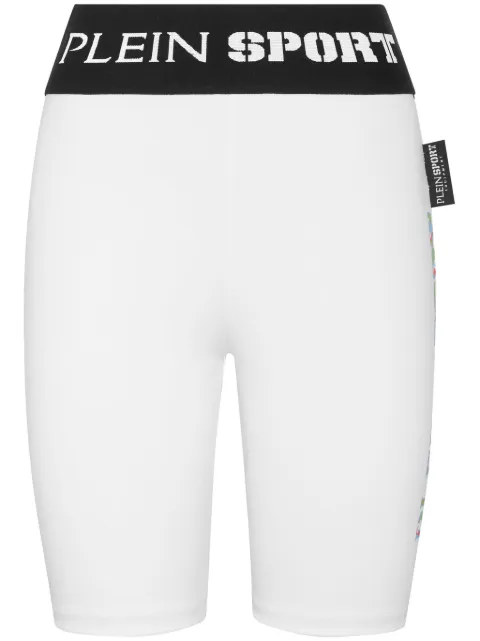 Plein Sport logo-waistband cycling shorts White PADCWJT1889STE003N