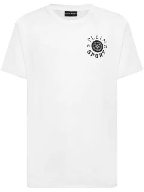 Plein Sport logo-appliqué cotton T-shirt White PADCMTK7200SJY001N