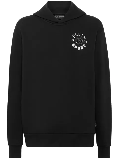 Plein Sport logo-print cotton-blend hoodie Black PADCMJB3317SJO001N