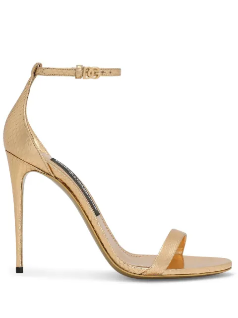 Dolce & Gabbana Keira leather sandals Gold CR1717A2F48