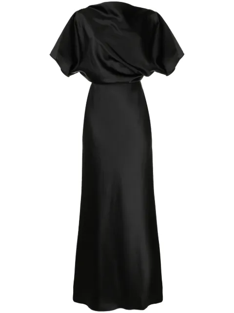 Amsale draped satin gown Black P727S