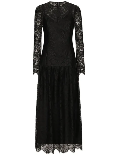 Dolce & Gabbana Chantilly-lace midi dress Black F6IAGTFLSJX